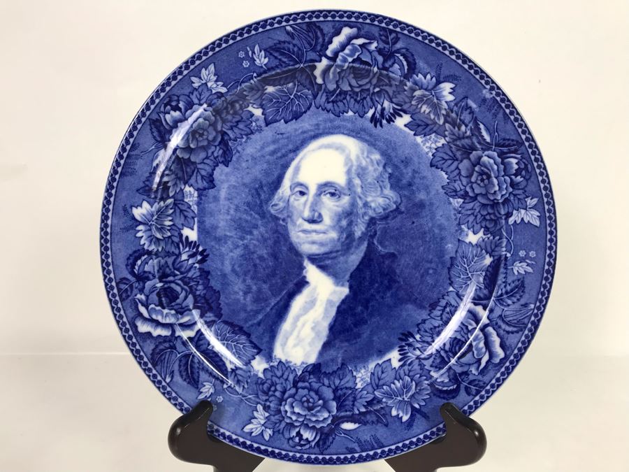 Wedgwood Washington Bicentennial Blue & White Luncheon Plate [Photo 1]