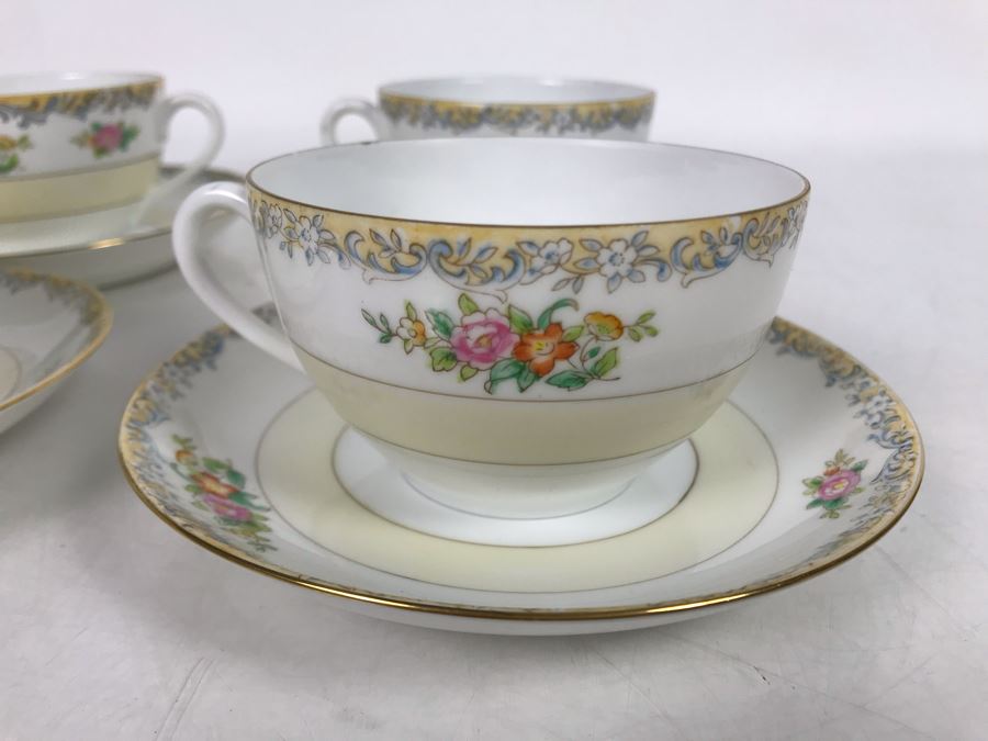 (4) Noritake Japan Handpainted Cups And Saucers [Photo 2]