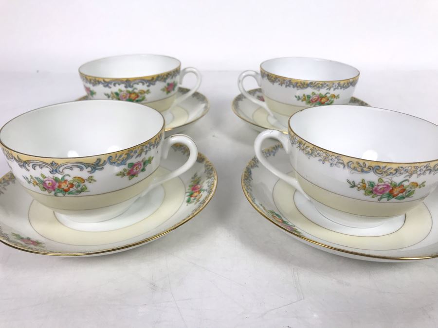 (4) Noritake Japan Handpainted Cups And Saucers [Photo 1]