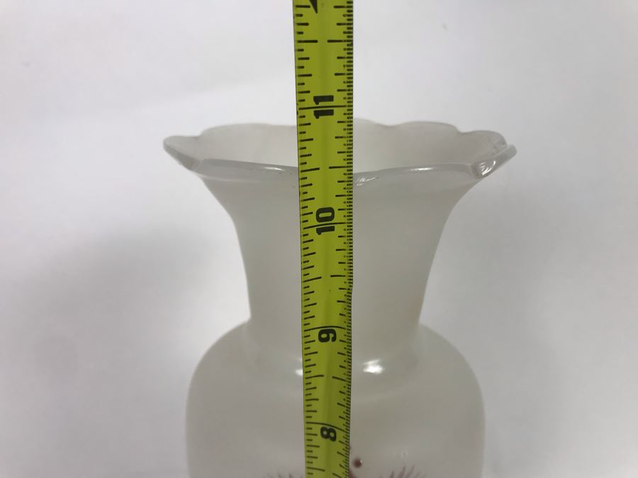 Victorian Handpainted Glass Vase 10.5H [Photo 6]