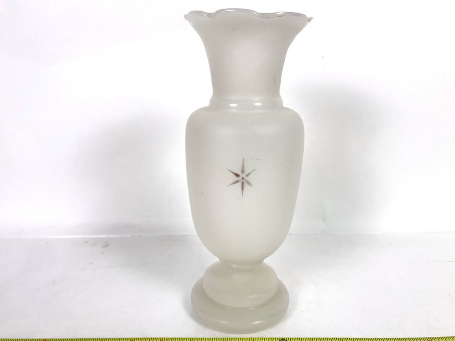 Victorian Handpainted Glass Vase 10.5H [Photo 4]