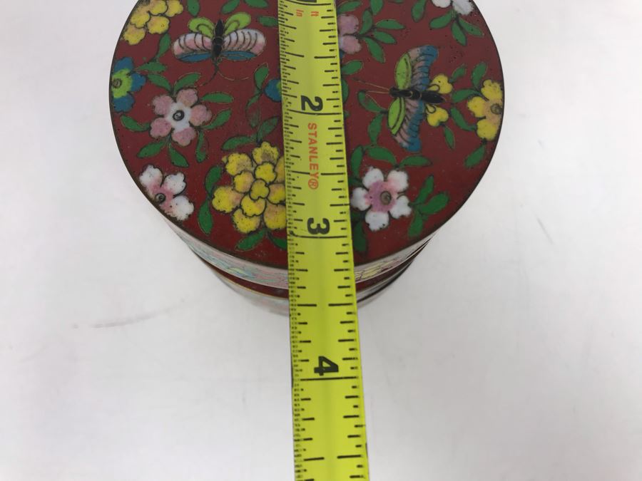 Vintage Cloisonne Stacking 3-Piece Box 3.75H [Photo 7]