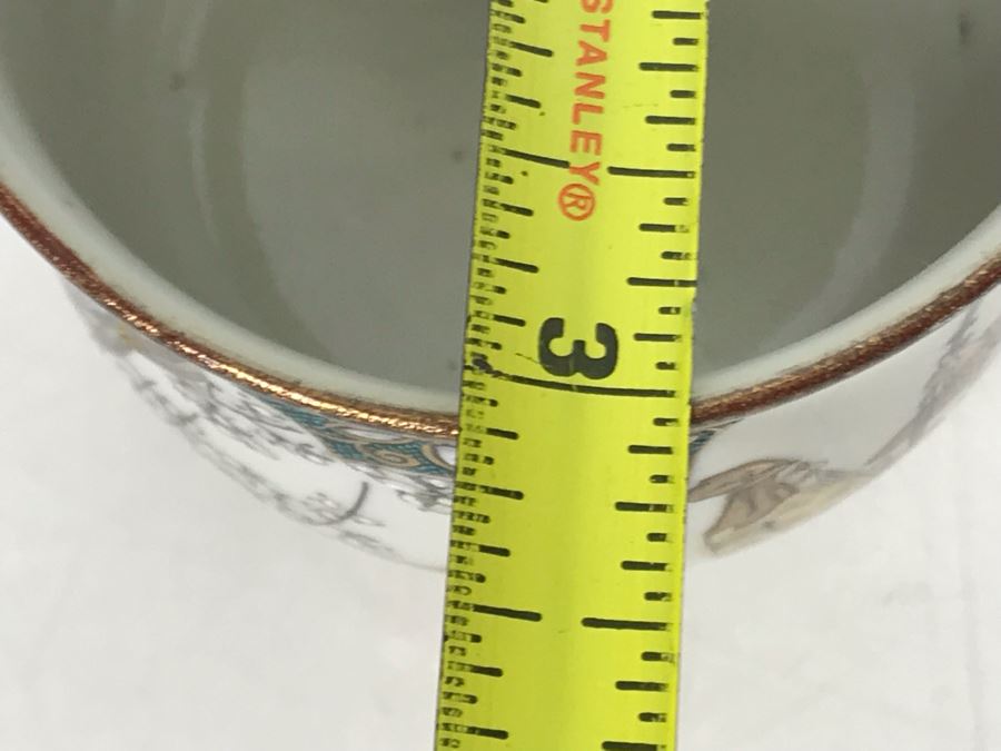Vintage Porcelain Handpainted Signed Asian Cup 3R X 2.5H [Photo 10]
