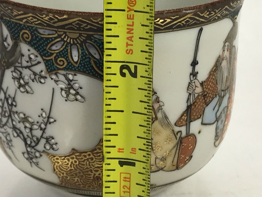 Vintage Porcelain Handpainted Signed Asian Cup 3R X 2.5H [Photo 11]