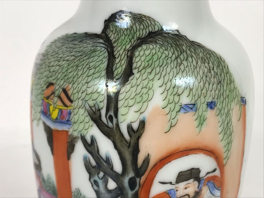 Signed Handpainted Chinese Porcelain Bone China Vase 9.25H [Photo 11]