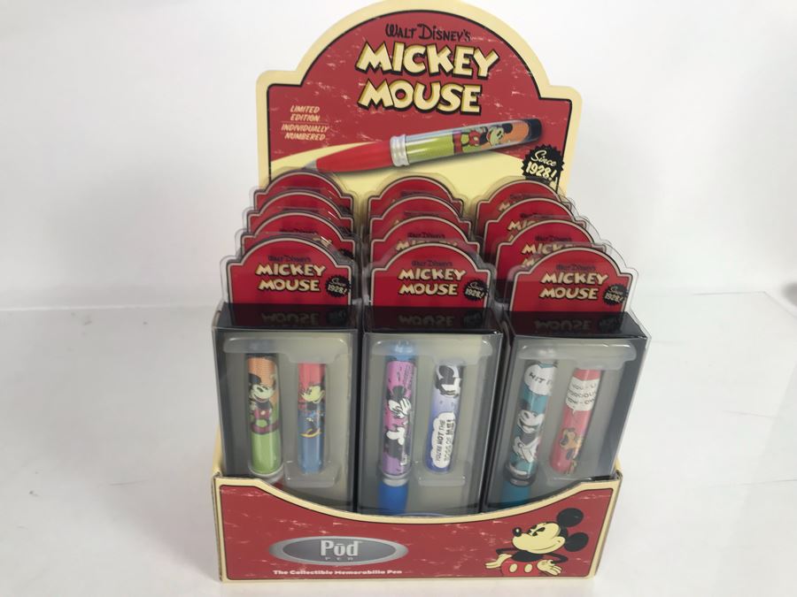 (12) Walt Disney's Mickey Mouse Pod Pens With Store Merchandiser