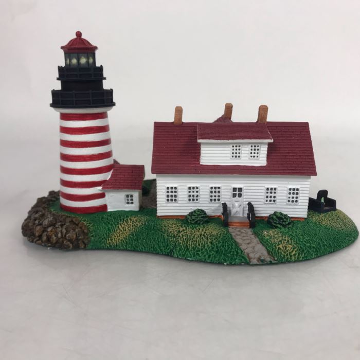 The Danbury Mint West Quoddy Head Lighthouse Figurine Model