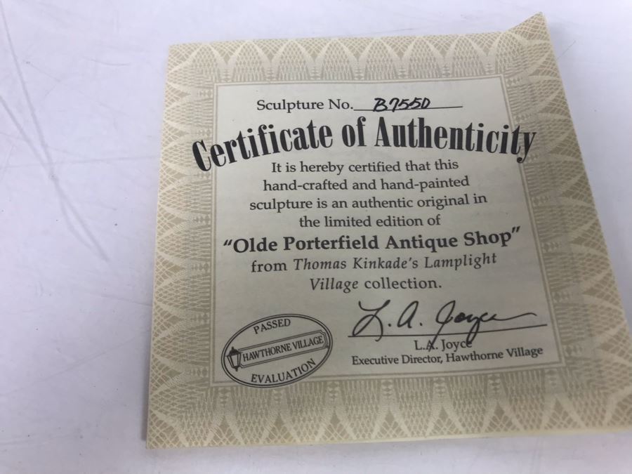 Thomas Kinkade's Village Christmas Collection 'Olde Porterfield Antique Shop' By Hawthorne Village [Photo 7]