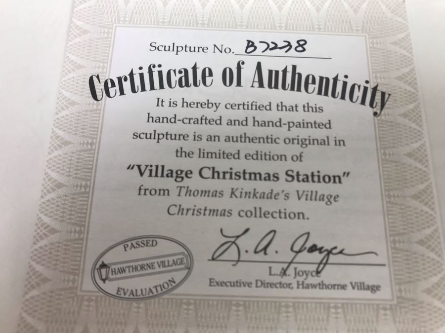 Thomas Kinkade's Village Christmas Collection 'Village Christmas Station' By Hawthorne Village [Photo 7]