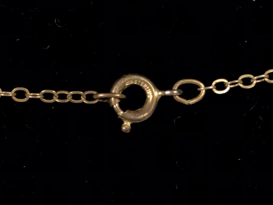 Sterling Silver Necklace With Sterling Silver Turquoise Star Pendant 4.1g [Photo 6]