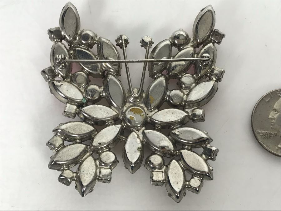 Vintage Rhinestone Butterfly Brooch Pin [Photo 8]