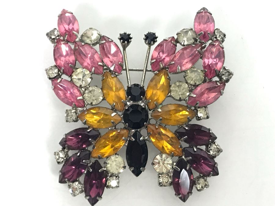Vintage Rhinestone Butterfly Brooch Pin [Photo 2]