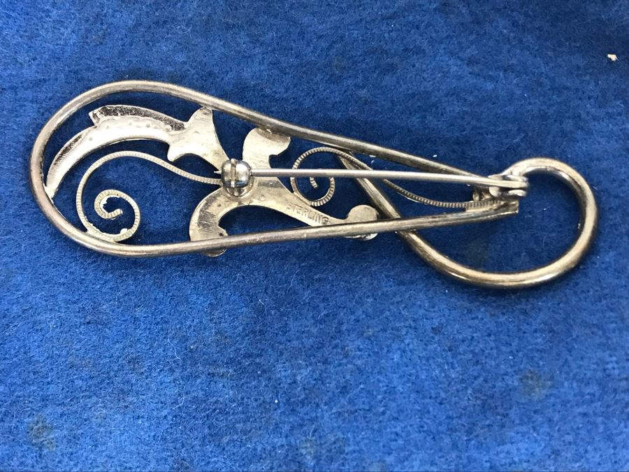 Vintage Sterling Silver Brooch Pin 8.8g [Photo 7]