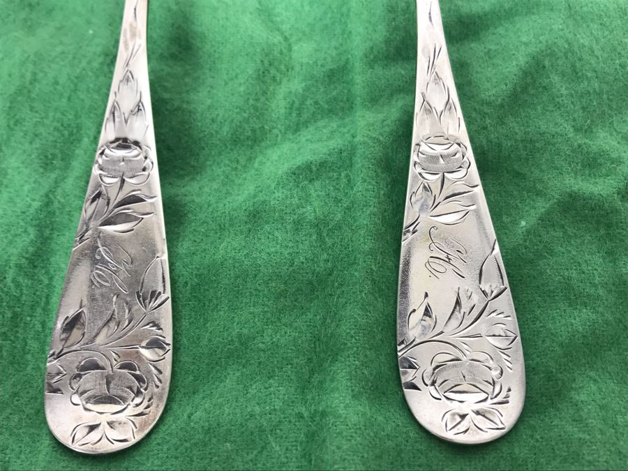 (6) Vintage Sterling Silver Teaspoons With Silver Storage Cloth 122.9g [Photo 4]