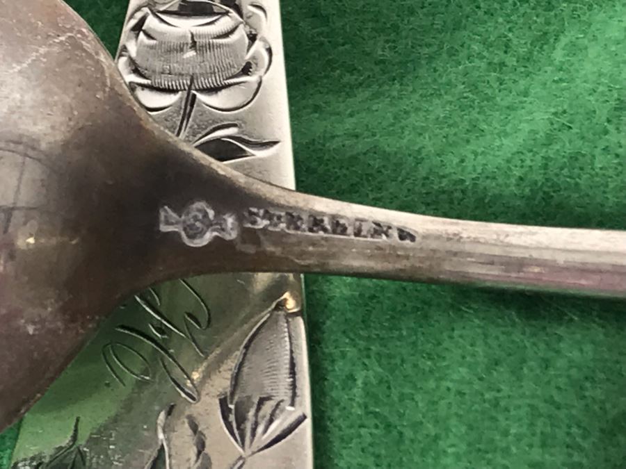 (6) Vintage Sterling Silver Teaspoons With Silver Storage Cloth 122.9g [Photo 6]