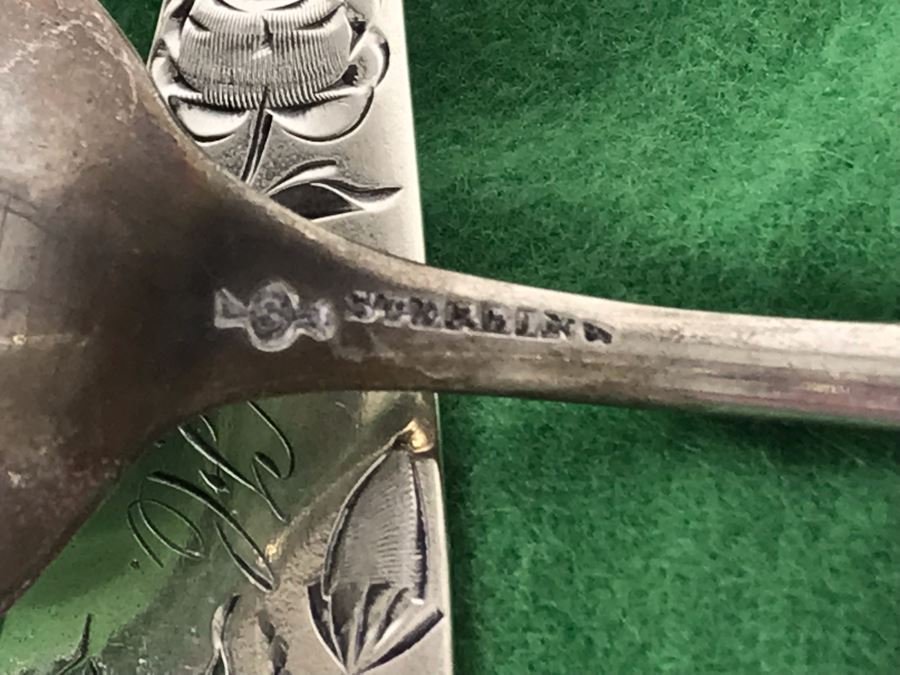 (6) Vintage Sterling Silver Teaspoons With Silver Storage Cloth 122.9g [Photo 5]