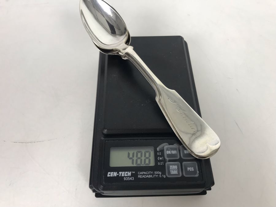 (3) Antique Coin Silver Spoons Signed J C 48.8g [Photo 6]