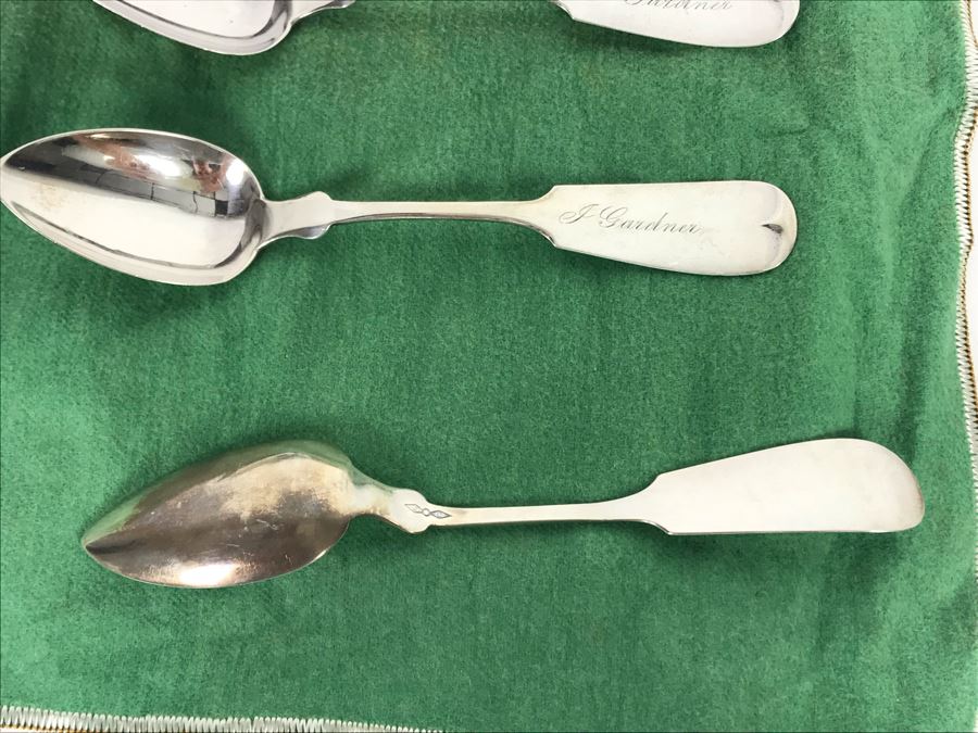 (3) Antique Coin Silver Spoons Signed J C 48.8g [Photo 5]