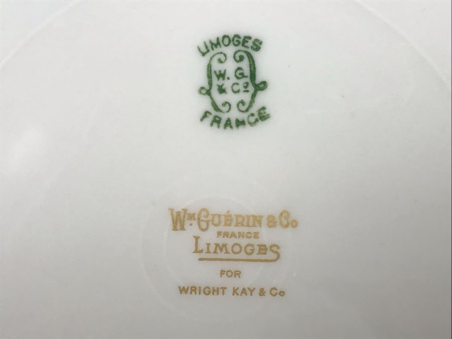 Set Of (4) Limoges France Gold Decorated Plates Wm. Guerin & Co For Wright Kay & Co 8.5R [Photo 8]