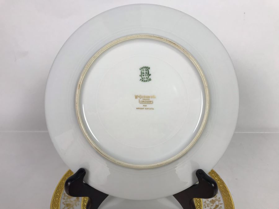Set Of (4) Limoges France Gold Decorated Plates Wm. Guerin & Co For Wright Kay & Co 8.5R [Photo 7]