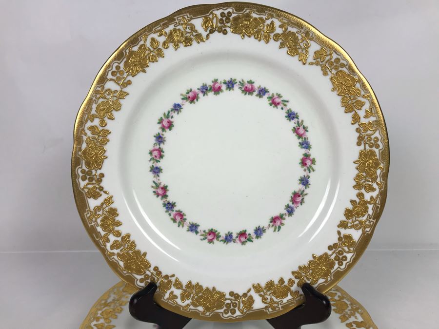 (3) Hammersley & Co China England Gold Decorated Plates 10.5R [Photo 4]