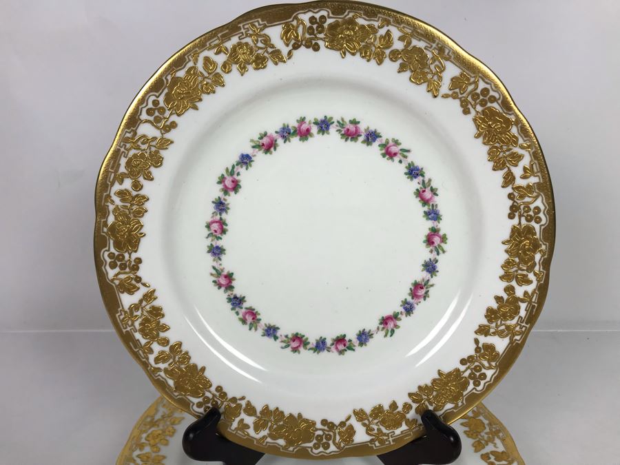 (3) Hammersley & Co China England Gold Decorated Plates 10.5R [Photo 3]