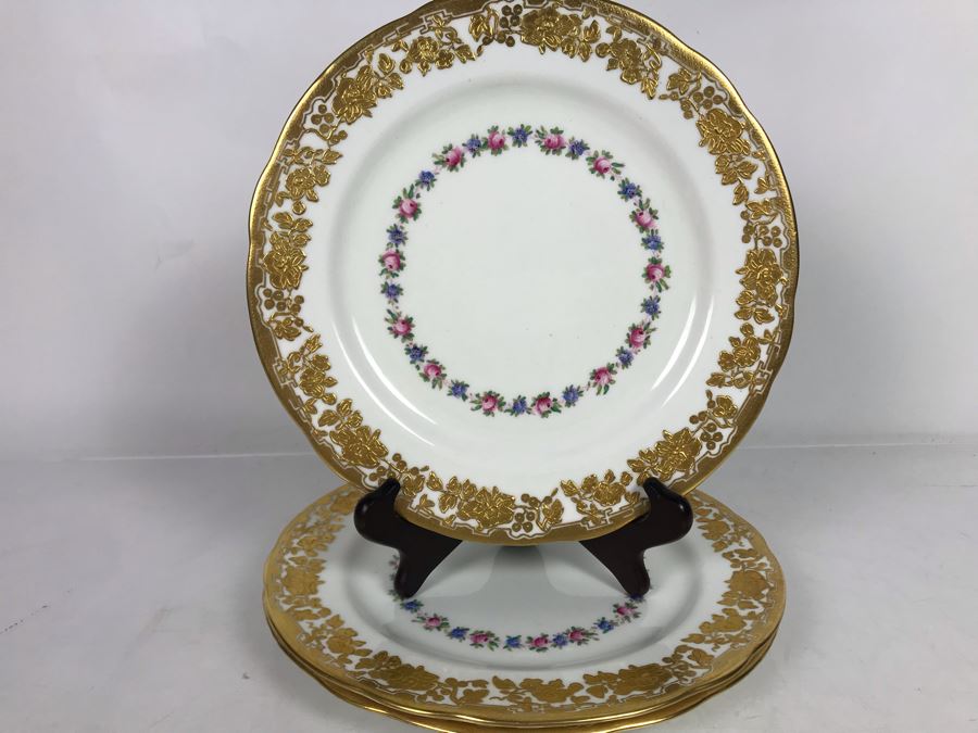 (3) Hammersley & Co China England Gold Decorated Plates 10.5R [Photo 2]