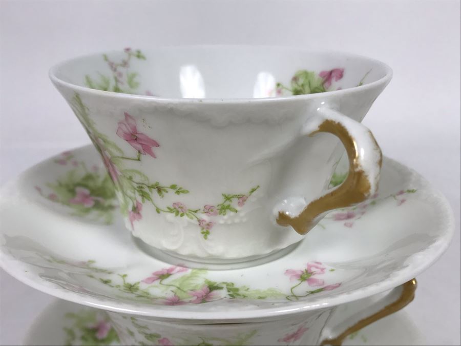 Limoges France Haviland & Co (2) Cups And Saucers The Montebello Plus Creamer [Photo 13]
