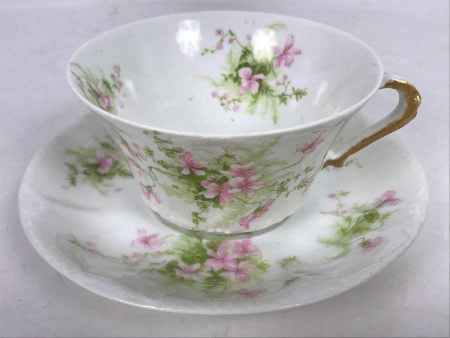 Limoges France Haviland & Co (2) Cups And Saucers The Montebello Plus Creamer [Photo 15]