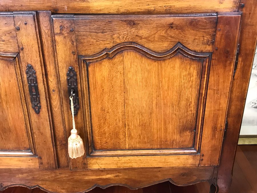 Antique French Handmade 2-Drawer Wooden Cabinet 51W X 21D X 39H [Photo 8]