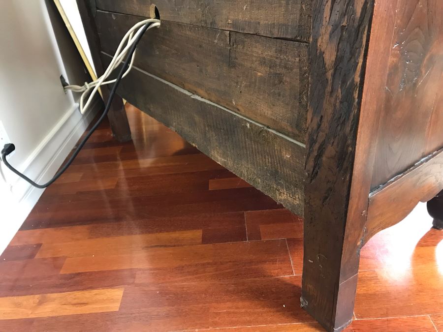 Antique French Handmade 2-Drawer Wooden Cabinet 51W X 21D X 39H [Photo 20]
