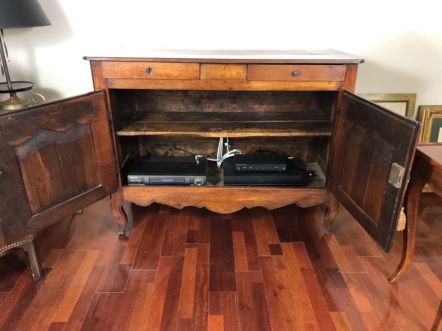 Antique French Handmade 2-Drawer Wooden Cabinet 51W X 21D X 39H [Photo 12]