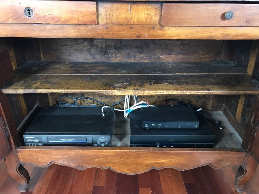 Antique French Handmade 2-Drawer Wooden Cabinet 51W X 21D X 39H [Photo 13]