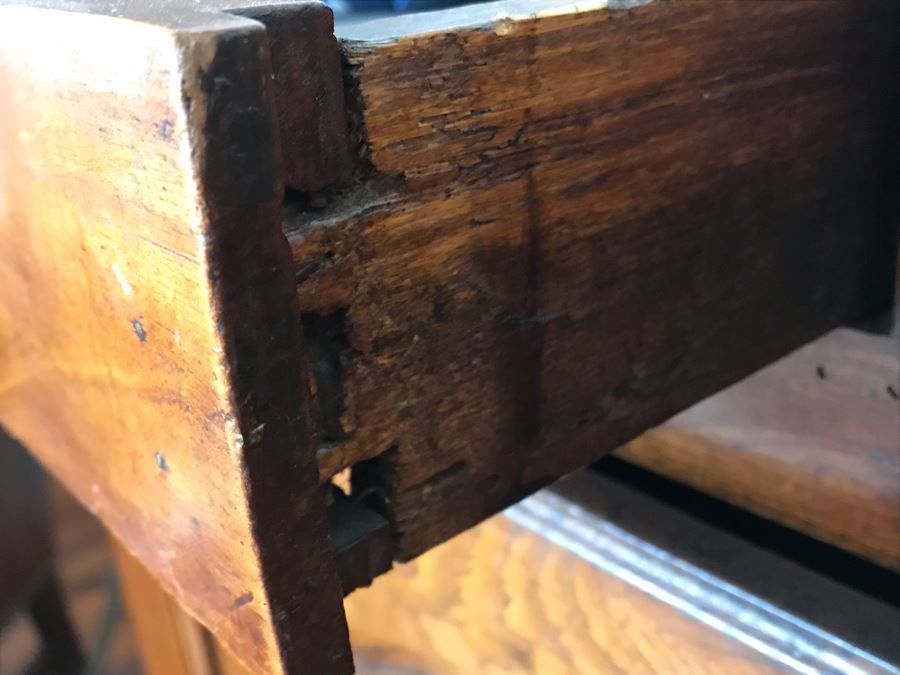 Antique French Handmade 2-Drawer Wooden Cabinet 51W X 21D X 39H [Photo 10]