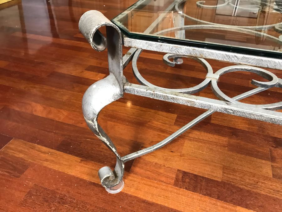 Designer Metal Coffee Table With Glass Table 36 X 36 [Photo 6]