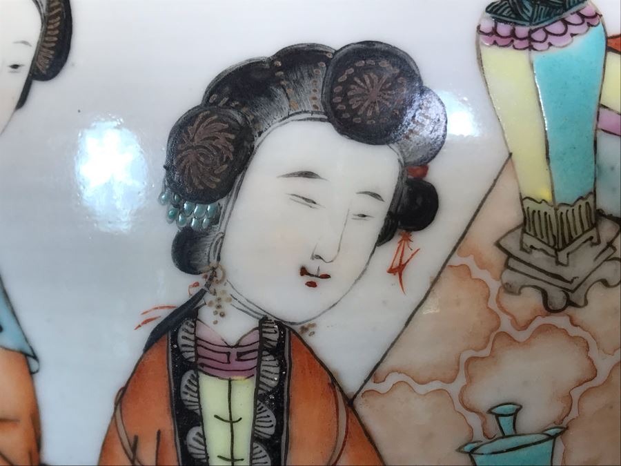 Vintage Chinese Hand Painted Porcelain Table Lamp 33H [Photo 7]