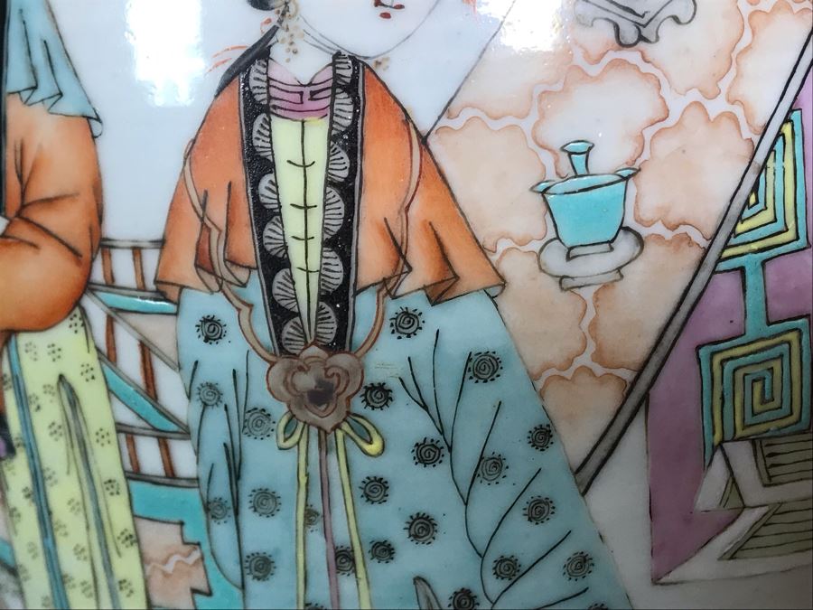 Vintage Chinese Hand Painted Porcelain Table Lamp 33H [Photo 8]