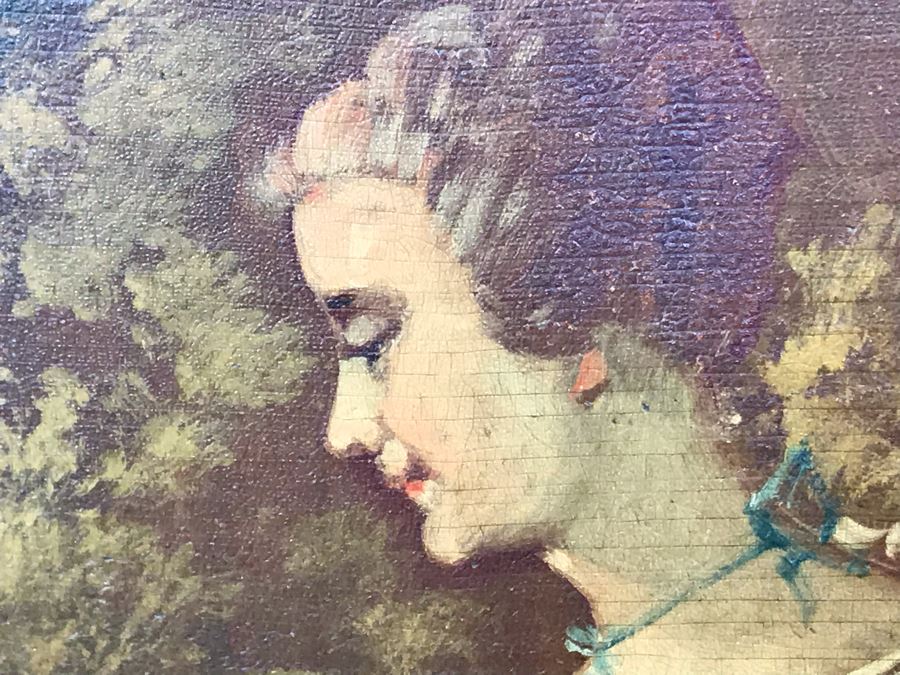 Vintage Hand Painted French Double Sided 3-Panel Screen With Beveled Glass Panels - See Photos 57H X 58.5W [Photo 11]