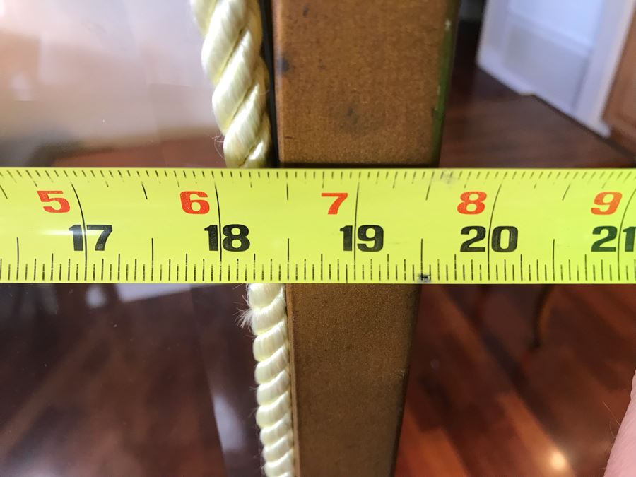 Vintage Hand Painted French Double Sided 3-Panel Screen With Beveled Glass Panels - See Photos 57H X 58.5W [Photo 25]