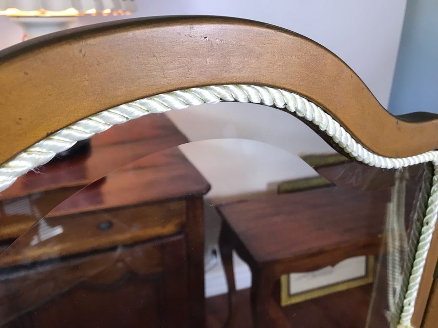 Vintage Hand Painted French Double Sided 3-Panel Screen With Beveled Glass Panels - See Photos 57H X 58.5W [Photo 23]