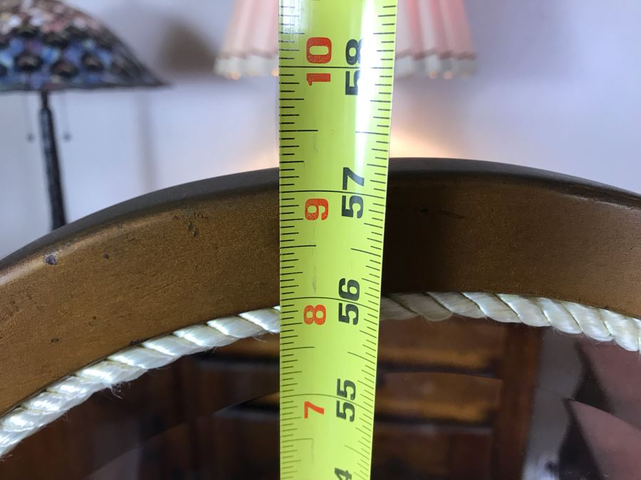 Vintage Hand Painted French Double Sided 3-Panel Screen With Beveled Glass Panels - See Photos 57H X 58.5W [Photo 24]