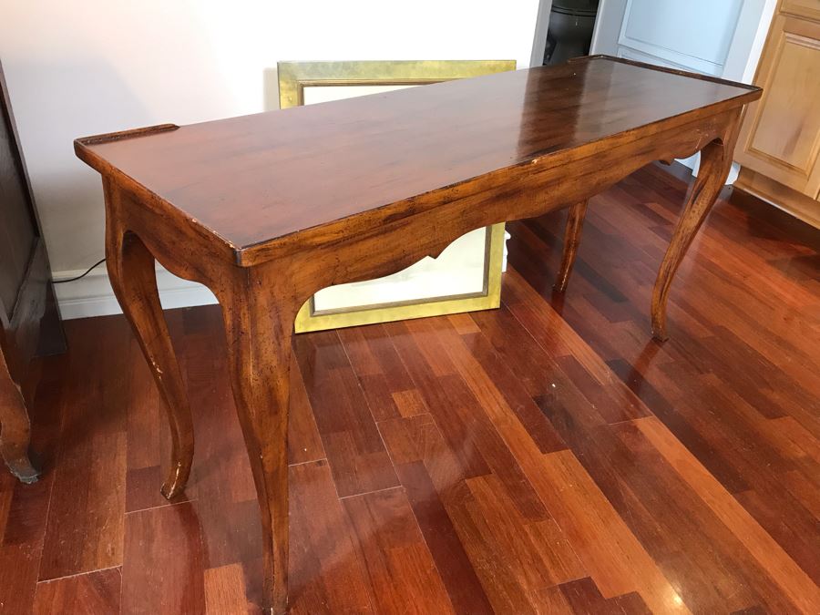 Vintage French Wooden Console Hallway Table 54W X 17D X 27H [Photo 7]