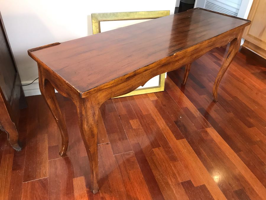 Vintage French Wooden Console Hallway Table 54W X 17D X 27H [Photo 8]