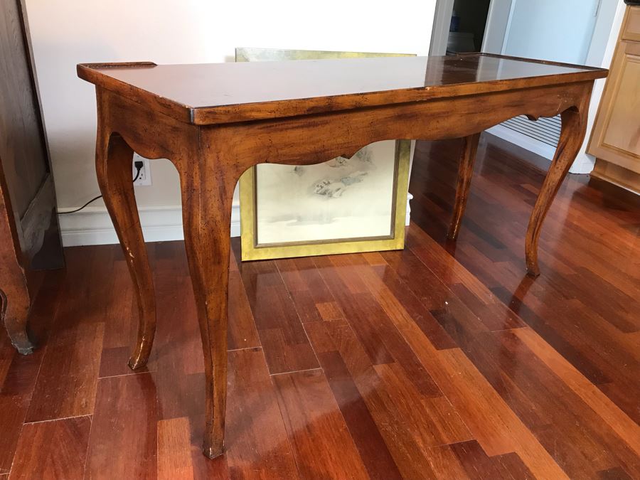 Vintage French Wooden Console Hallway Table 54W X 17D X 27H [Photo 6]