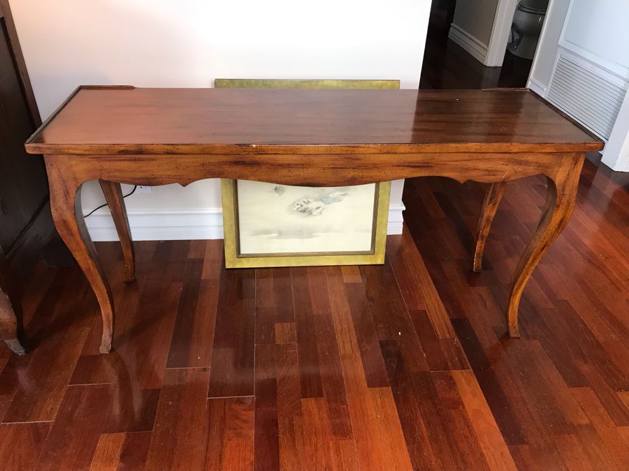 Vintage French Wooden Console Hallway Table 54W X 17D X 27H [Photo 1]
