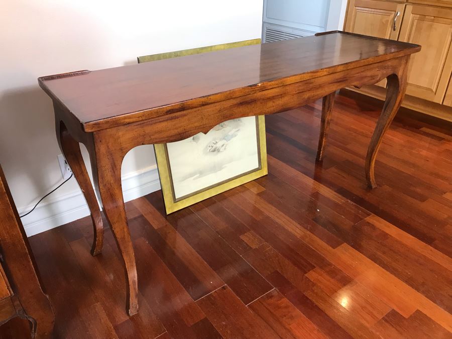 Vintage French Wooden Console Hallway Table 54W X 17D X 27H [Photo 2]