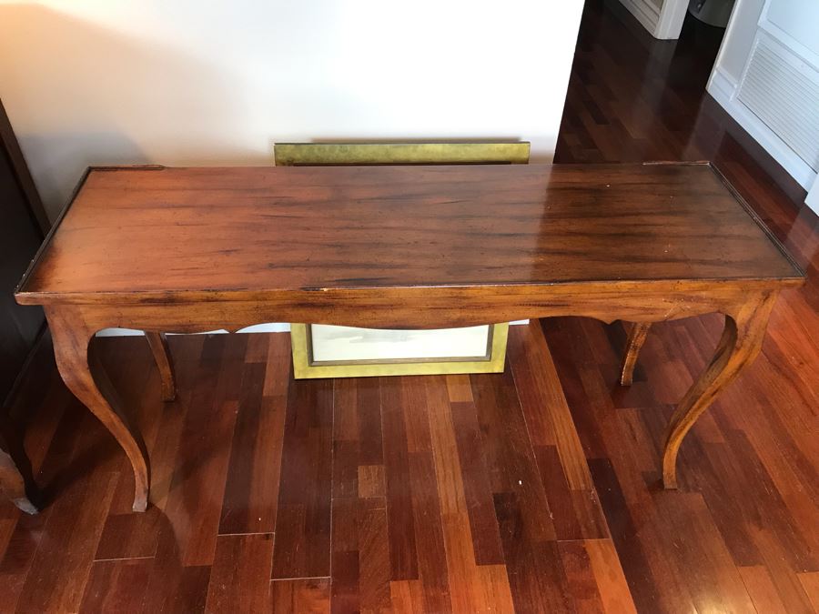 Vintage French Wooden Console Hallway Table 54W X 17D X 27H [Photo 5]
