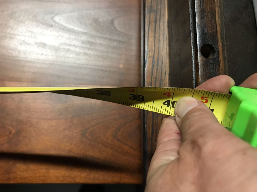 Antique 1850 French 2 Plank Cherry Board Dining Table With Drawer On One End And Chopping Surface On Other Plus 6 Walnut Dining Chairs Purchased $5,000 From Lyman Drake Antiques 77L X 33.5W X 30H - Chopping Board Extends About 40' [Photo 39]