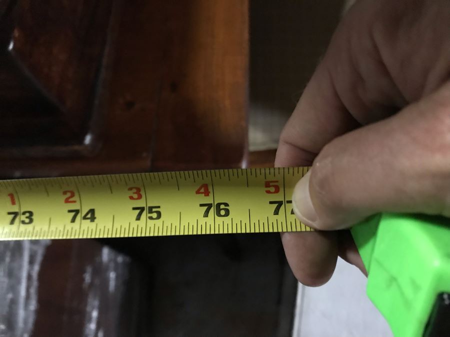 Antique 1850 French 2 Plank Cherry Board Dining Table With Drawer On One End And Chopping Surface On Other Plus 6 Walnut Dining Chairs Purchased $5,000 From Lyman Drake Antiques 77L X 33.5W X 30H - Chopping Board Extends About 40' [Photo 35]