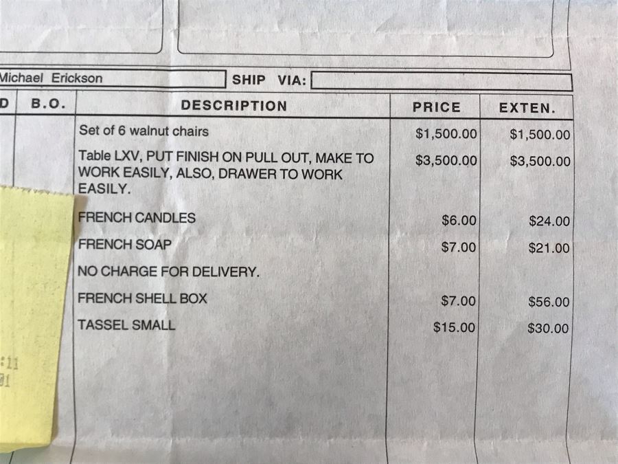 Antique 1850 French 2 Plank Cherry Board Dining Table With Drawer On One End And Chopping Surface On Other Plus 6 Walnut Dining Chairs Purchased $5,000 From Lyman Drake Antiques 77L X 33.5W X 30H - Chopping Board Extends About 40' [Photo 24]